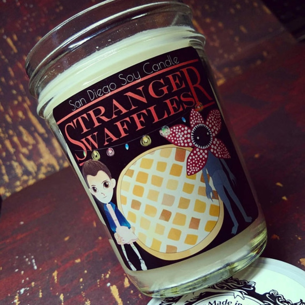 Stranger Waffles scented soy candle